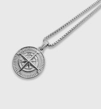 Load image into Gallery viewer, NorthStar Compass Pendant (White Gold)