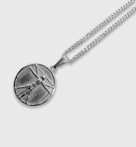 Leo Da Vitruvian Pendant (White Gold)