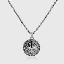 Load image into Gallery viewer, NorthStar Compass Pendant (White Gold)
